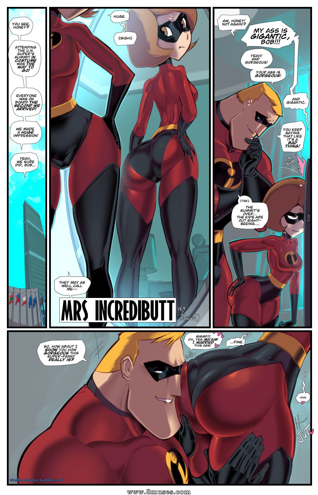 Elastigirl fucking with Mr. Incredible