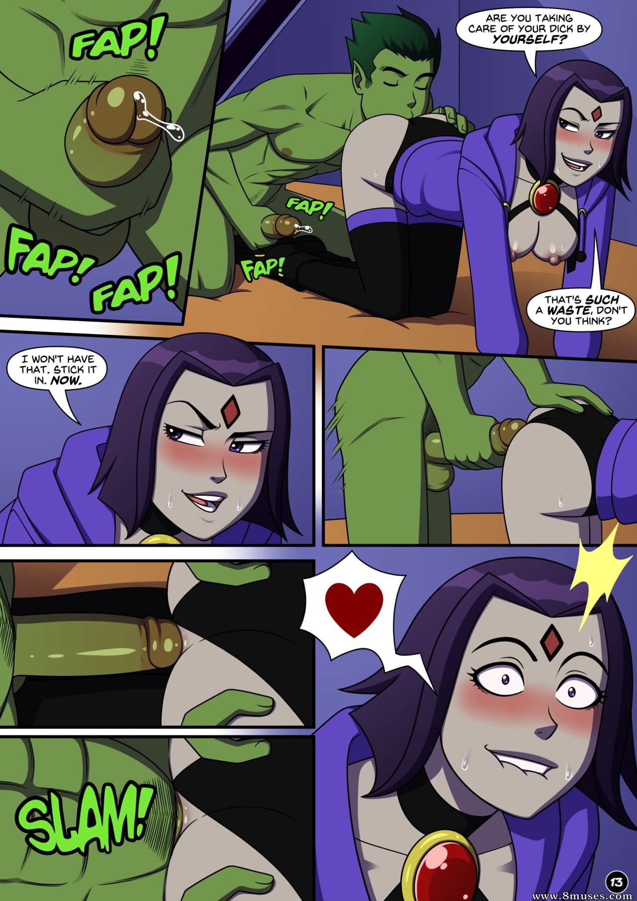 Teen Titans porn Raven fucking with beast boy — page 14