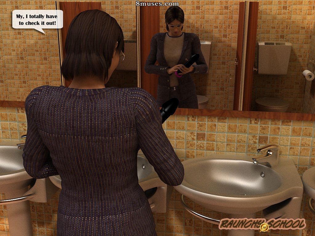 Girls caught using a giant sex toy in the bathroom — page 40