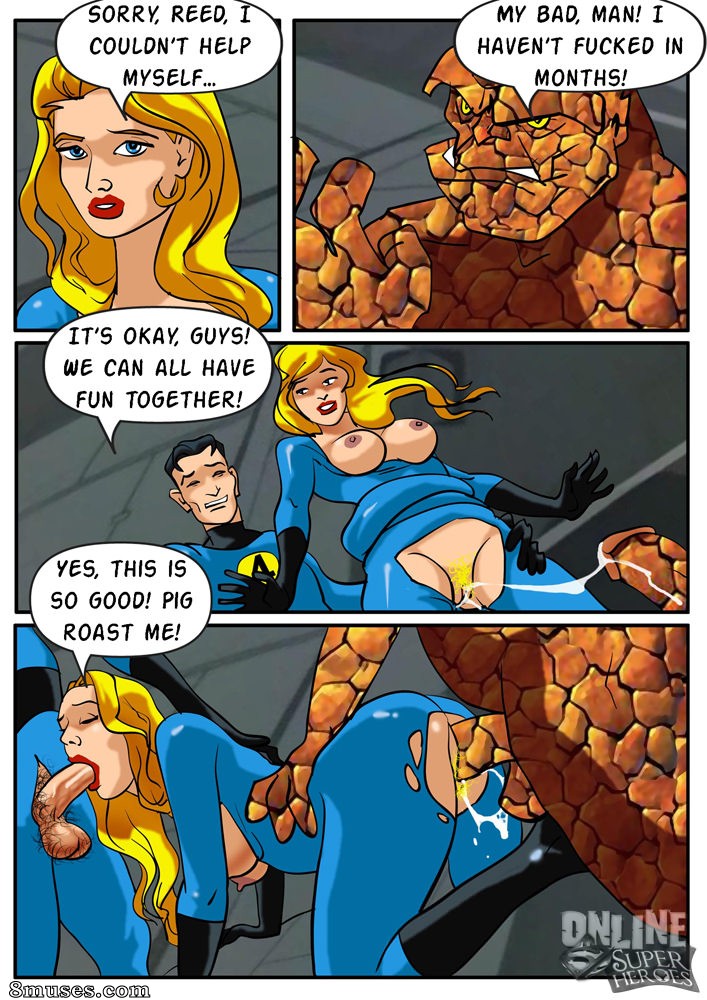 Invisible Woman gangbanged by the rest of the Fantastic Four — page 8