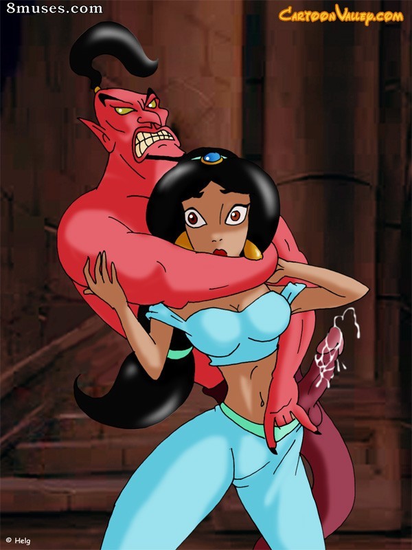 Jaffar under the colour of Genie is fucking Jasmine